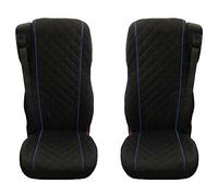 Truck Seat Covers Designed to fit DAF 106 XF CF 2 pieces BLACK BLUE PIPING