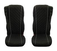 Truck Seat Covers Designed to fit DAF 106 XF CF 2 pieces BLACK GREY PIPING