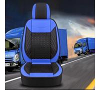 Truck Seat Covers for DAF LF CF XF XG XG+,Black/Red/Brown/Blue Seat Full Covers Wear-Resistant Mesh Leather Driver Co-driver for Summer Winter Truck Interior Accessory,Version 2-Blue
