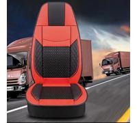 Truck Seat Covers for DAF LF CF XF XG XG+,Black/Red/Brown/Blue Seat Full Covers Wear-Resistant Mesh Leather Driver Co-driver for Summer Winter Truck Interior Accessory,Version 3-Red