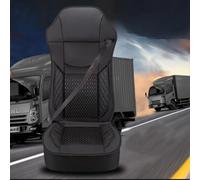 Truck Seat Covers for Mercedes-Benz Actros Arocs Atego Sprinter Vito Citan Econic,Black/Red/Brown/Blue Seat Full Covers Wear-Resistant Mesh Leather Driver Co-driver for Summer Winter Truck Accessory