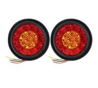 Truck Taillight Stop Light - Water Resistant Round LED Signal Lamp Set | ABS Rubber 16 LED Dual Color Shockproof Brake Indicator Light Assembly For Lorry, Trailer, Caravan, Lorry, Bus, RV, Boat