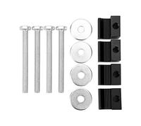 Truck Tool Box Tie Down Kit | 4PCS Universal J Hooks for Pickup/Utility Vehicle/SUV | Aluminum & 304 Stainless Steel Mounting Clamps (Black)