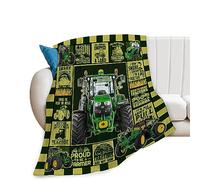 Truck Tractor Blanket Super Soft Cozy Warm Car Plush Throw Blanket Fuzzy Fleece Farm Tractor Bedding Blanket Gifts for Kids Girls Boys Women 40"X50"