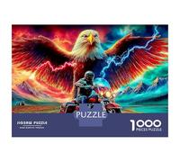 Truck USA 1000 Piece Thick Board Thunder Biker Puzzle Gifts for Adults Full-size Poster Included Indoor Activity Museum-quality Print 52x38cm/1000pcs