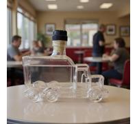 Truck Whiskey Decanter, 300ml Vintage Semi Truck Whiskey Bottle, Whisk-ey Pourer Half Tru-ck, Champagne Container with Stopper, Funny Car Shaped Glass Liquor Bottle for Home Kitchen Bar