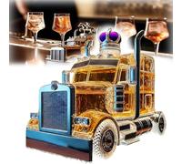 Truck Whiskey Decanter - Vintage Glass Liquor Bottle with Stopper, Funny Car Design, 375ml Capacity for Dad