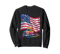 Trucker American Flag Big Rig Semi-Trailer Truck Driver Sweatshirt
