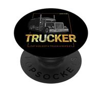 Trucker Born To Be Truck Driver Vintage Design PopSockets Adhesive PopGrip