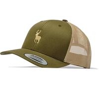 Trucker Cap Flexfit Snapback: Stag Buck - Hunter Hat Outdoor Cap - Cappi Gift for Hunters Nature Baseball Cap Cap Hat Outdoor Climbing Equipment Hiking Accessories, Moss green / khaki, One Size