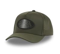 Trucker Cap with Mesh Mesh and Print Rubber Sport, Khaki/Black, One Size