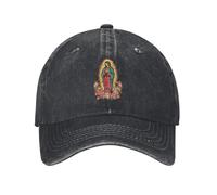 Trucker Caps Holly Mary Blessed Virgin Mary Our Lady of Guadalupe Mother of God Black Baseball Caps Summer Sun Sports Cap Breathable Baseball Hats for Holiday Travel Running Walking