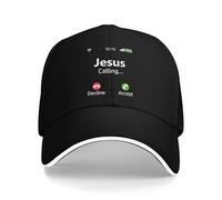 Trucker Caps Jesus is Calling Black Sports Cap Breathable Dad Cap Lightweight Trucker Hat for Outdoor Running Workouts