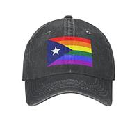 Trucker Caps Puerto Rico Rainbow Gay Pride Flag Baseball Caps Lightweight Sports Cap Breathable Trucker Hat for Workouts Running Walking