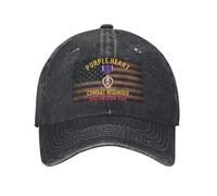 Trucker Caps Purple Heart Combat Wounded Afghanistan War with Medal Patch Baseball Hats Summer Sun Dad Cap Breathable Trucker Hat for Running Outdoor Workouts