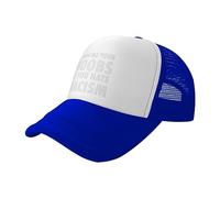 Trucker Caps Show Me Your Boobs If You Hate Racism Blue Dad Cap Breathable Baseball Hats Protection Sports Cap for Holiday Travel Running Walking