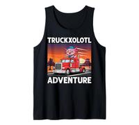 Trucker Dad Cute Axolotl Truck Driver Semi-Truck Pun Tank Top