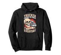 Trucker Fighting The Forces of Stupid Everyday Funny Trucker Pullover Hoodie