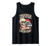Trucker Fighting The Forces of Stupid Everyday Funny Trucker Tank Top