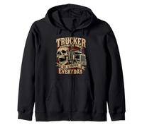 Trucker Fighting The Forces Of Stupid Everyday Road Humor Zip Hoodie