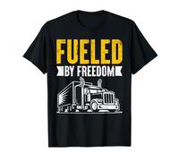 Trucker Fueled By Freedom American Big Rig Road T-Shirt