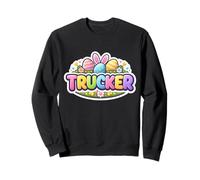 Trucker Happy Easter Truck Driver Bunny Eggs Ears Festive Sweatshirt