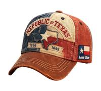 Trucker Hat For Men - Vintage Trucker Hat, Embroidered Monumental Hat Distressed Style, Tri-Color, Colors Light Grey, Navy | Outdoor Adjustable 1836-1845 Texas Baseball Cap | Headbedec, Three color