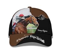 Trucker Hat Horse Racing Animal Horse Riding Horse Rider Baseball Cap Buckle Closure Cap Customised Dad Hat for Youth, Women, Boys