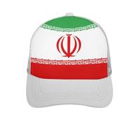 Trucker Hat Islamic Republic of Iran Flag for Men Women,Adjustable Snapback Mesh Hats,Hunting Hiking Running Golf Cap Gray
