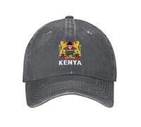 Trucker Hat Kenyan Flag Emblem Vintage Workouts Caps Sweat Absorptionm Denim Snapback Cap for Outdoor Running Sports