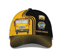 Trucker Hat School Bus Yellow School Bus On The Road Sun Visor Hat Adjustable Plain Baseball Cap Customised Sport Hat for Ladies, Men, Boys