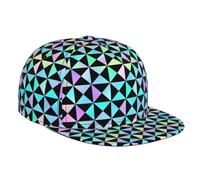 Trucker Hats for Men Women - Diamond Grid Print Comfy Adjustable Flat Bill Baseball Cap Golf Hat Dad Hat Snapback Black
