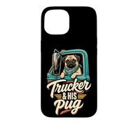 Trucker & His Pug Dad Case for iPhone 15