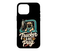 Trucker & His Pug Dad Case for iPhone 16 Pro Max