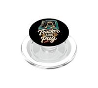 Trucker & His Pug Dad PopSockets PopGrip for MagSafe