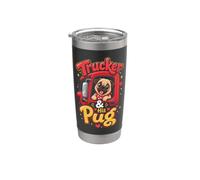 Trucker & His Pug Dad Stainless Steel Insulated Tumbler