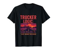 Trucker Logic 500 Miles Road Trip Graphic T-Shirt