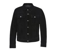 'Trucker' Men's Black Suede 1280 Classic Real Cowhide Western Leather Jacket (L)