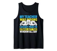 Trucker Paid to Stare Window Funny Driver Tank Top