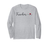 Trucker Typography with a Heart Long Sleeve T-Shirt