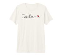 Trucker Typography with a Heart Premium T-Shirt