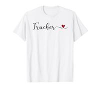 Trucker Typography with a Heart Value Graphic T-Shirt