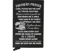 Trucker's Prayer Engraved Wallet for Men,Christmas Trucker's Prayer Pop up Card Holder RFID Blocking, Metal Wallet for Truck Driver Husband Birthday Slim Money Clip Inspirational Gift for Trucker Dad