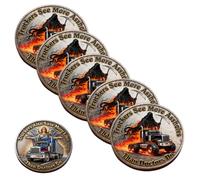 Truckers See More / Save More Dual-Side Coin, Grim Reaper & Guardian Angel Double-Sided Truck Driver Coin, Motivational Gift for Long Haul Drivers (5pcs)