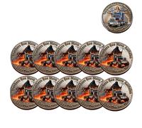 Truckers See More/Save More Dual-Side Commemorative Coin, Grim Reaper & Guardian Angel Double-Sided Truck Driver Coin, Motivational Gift for Truck Drivers & Logistics Professionals (10Pcs)