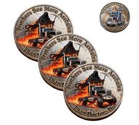 Truckers See More/Save More Dual-Side Commemorative Coin, Grim Reaper & Guardian Angel Double-Sided Truck Driver Coin, Motivational Gift for Truck Drivers & Logistics Professionals (3Pcs)