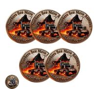Truckers See More Save More Dual-Side Commemorative Coin,Grim Reaper & Guardian Angel Semi Truck Coin,Funny Truck Driver Collectible Coins for Big Rig Lovers And Logistics Professionals (5PCs)