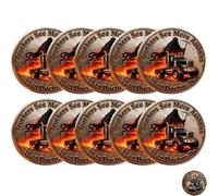 Truckers See More Save More Dual-Side Commemorative Coin,Grim Reaper & Guardian Angel Semi Truck Coin,Funny Truck Driver Collectible Coins for Big Rig Lovers And Logistics Professionals (10PCs)