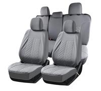 Truckiipa Full Set Leather Seat Covers Fit for Toyota Tacoma Full Coverage Waterproof Seat Covers Cushion Protector Fit for 2016-2023 Toyota Tacoma Double Crew Cab, Full Set, Gray