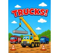 TRUCKS! Coloring Book for Kids: Monster Trucks, Fire Trucks, Dump Trucks, Garbage Trucks, Tow Trucks & More - Fun Vehicle Coloring Pages for Toddlers and Kids Ages 2-8